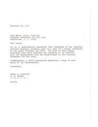 ["Dewey F. Bartlett, a U.S. Senator from Oklahoma, wrote to Nancy Hanks, Chairman of the National Endowment for the Arts, requesting a copy of her reply to a letter from the Cherokee National Historic Society regarding potential conflicts between their policies and legislation. The document from the Cherokee National Historic Society outlined their struggles as a small non-profit organization to access Endowment programs due to policies that favored larger, well-funded organizations. The organization cited challenges with deadlines for applications, matching fund requirements, and commitments to artists and experts, which disadvantaged smaller organizations like theirs."]