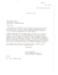 ["The document is a letter written by Don Bluejacket on behalf of Faye Knight, a young Indian girl applying for the Miss Indian Oklahoma Pageant. Faye is described as an enrolled Cherokee and half Choctaw with high academic standing and experience in performing arts. Don Bluejacket recommends Faye as a contestant for the pageant. Faye also requests a letter of recommendation from Bluejacket."]