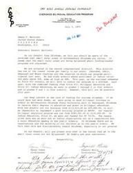 ["The document is a letter addressing the lack of funding for a Cherokee bilingual education program in small rural areas in northeastern Oklahoma. The program is facing cuts in funding, particularly for trainee stipends and overall program budget. The document requests assistance from Senator Bartlett to ensure that small rural areas are not overlooked for funding in the future."]