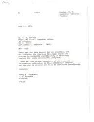 ["Senator Dewey F. Bartlett received a letter from W. W. Keeler, Principal Chief of the Cherokee Nation, about funding difficulties for the Cherokee Bilingual Education Program. Senator Bartlett has written to the Secretary of HEW to address the issue and ensure immediate contact with Keeler."]