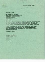 ["Senator Dewey F. Bartlett received a letter from Betty J. Brown suggesting a procedure to streamline the documentation process for voting rights in Five Tribes elections. Brown believes that individuals reinstated to the Dawes Commission Rolls should be allowed voting rights without having to provide extensive documentation. Bartlett forwarded the letter to Thomas J. Ellison for his views and opinions on the matter. Ellison, the Area Director of the Muskogee Area Bureau of Indian Affairs, is requested to provide input on the suggested procedure."]