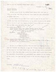 ["The document is a plea to Senator Bellman and Senator Bartlett to help open Cherokee Indian Books dating back to 1700, in order to find information on family members and their Cherokee heritage. The writer provides a family history dating back to 1912 and expresses their desire to be present when the books are opened. The document also includes information on deaths and marriages within the family."]