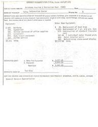 ["The budget request for fiscal year 1977 for the Oklahoma Tourism & Recreation Department's Tulsa Information Center includes funding for equipment, uniforms, office supplies, construction, and other expenses. The total estimated cost is $5,862.60, with funding coming from a General Revenue Appropriation. The project is set to start on July 1, 1976 and be completed by September 1, 1976. Additional costs of $38,092 annually are anticipated once the project is operational. Seasonal personnel will be hired to assist with the center's operation during the tourist season."]