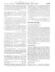 ["The document provides a summary of the Senate's activities on October 7, 1975. It includes discussions and votes on various bills and nominations, such as Indian lands, natural gas, Federal Rules of Evidence, and nominations for U.S. Attorney and Federal Power Commission. Committee meetings and hearings on issues like the food stamp program and condominium regulations are also mentioned. The Senate is scheduled to continue discussions and votes on these matters in the coming days."]