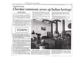 ["The Tsa-La-Gi Inn and Restaurant, owned by the Cherokee Nation, offers Indian-style dishes and traditional restaurant foods. The complex also includes a motel, arts and crafts shop, and private club. The restaurant features buffalo steak and other unique dishes, and the decor includes earthy tones and Cherokee alphabet draperies. The facility aims to attract tourists with events like a Buffalo Chip Throwing Festival and dinner theater plays. The manager, Kendall Hunt, emphasizes the natural attractions in the area and the need for exposure to increase business."]