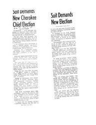 ["Five defeated candidates for Cherokee Chief filed a federal lawsuit seeking a new election and damages. They allege that the new chief, Ross Swimmer, has control over tribal funds and has interests in corporations doing business with the Cherokee Nation. The lawsuit also claims that election committee members favored certain candidates, destroyed ballots, and failed to keep proper records. The defendants named in the lawsuit include former Chief W. W. Keeler, election committee members, and BIA agency superintendent Joe Ragsdale. The plaintiffs argue that their rights to equal protection and lawful privilege to vote were violated."]