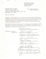 ["The Cheyenne-Arapaho Tribal Council Members have submitted a petition to the Secretary of the Interior requesting a referendum on the contracting of a school and agency in Concho, Oklahoma. The petition has not been acted upon by the tribes, and the council members are requesting that the contracting be halted until the referendum is held. The Business Committee has declared the petition invalid due to vagueness and uncertainty in the language."]