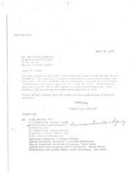 ["The Area Director informs Pr. Joe Pedro, Chairman of the Tribe, that negotiations for the Concha School and Copaho Agency physical facilities contract application have been suspended at the direction of the Assistant Secretary Indian Affairs. They are requested to respond by July 31 and address any business matters or problems with the negotiation team. A meeting will be held at the Area Office Conference Room and a copy of the letter from the Assistant Secretary Indian Affairs is attached for reference."]