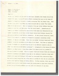 ["The document to the editor expresses frustration with the way tribal affairs are being conducted for the Creek Tribe, with decisions being made by leaders not representative of the Creek Indians themselves. The writer criticizes the lack of tribal council approval for proposals, the limited authority of the Advisory Committee, and the neglect of poverty areas within the Creek Nation. The document also questions the allocation of funds, specifically mentioning a discrepancy in a recent payment to Creek Indians in Alabama. The writer calls for transparency in tribal affairs and vows to continue advocating for the rights and well-being of the Creek people."]