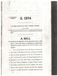 ["This bill, introduced by Mr. Bartlett and Mr. Brunix, aims to provide for the disposition of funds appropriated to pay judgments to the Creek Nation of Oklahoma in Indian Claims Commission dockets numbered 167 and 278. The funds can be used for any purposes authorized by the principal chief of the Creek Nation and approved by the Secretary of the Interior. The Secretary of the Interior is authorized to prescribe rules and regulations to carry out the provisions of the bill, and funds disbursed under this Act will not be subject to Federal or State income taxes."]