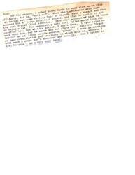 ["The document is an affidavit written by Myrtle M. Brady regarding her concerns about the actions of the Creek Tribal Chief, Claude Cox. She accuses Cox of being more interested in his own glory than in serving the tribal people, and criticizes his administration for being dictatorial and not allowing input from the Creeks. Brady expresses her desire for the Bureau of Indian Affairs to acknowledge her testimony and provide her with information about a previous meeting."]