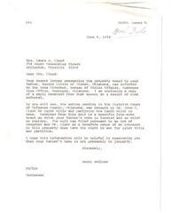 ["Mrs. Laura M. Cloud's letter concerning her father's property in Okemah, Oklahoma was referred to the Bureau of Indian Affairs. The property is subject to a lawsuit filed by John C. Clark to quiet title and partition the lands, except for a five-acre tract where her father's home is located. The Bureau has no jurisdiction over the sale or disposal of the property, as the courts have authority in such matters. The Bureau assures Mrs. Cloud that her father's home is not presently in jeopardy, but action will be taken under the direction of the District Court of Okfuskee County for the partition or sale of the remaining acreage."]