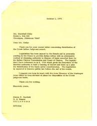 ["The document is informing Mr. Kelly about legislation that has been passed to provide Indian tribes with an alternative method of distributing funds awarded by the Indian Claims Commission and Court of Claims. Mr. Kelly is advised to keep in touch with the Muskogee Area Office for updates on the distribution of the Creek judgment funds."]