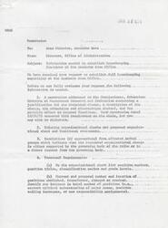 ["The Director of the Office of Administration has received a request to establish full housekeeping capability at the Anadarko Area Office. In order to evaluate the request, specific information is needed, including a justification for the change, organizational charts, resolutions from affected tribal groups, personnel requirements, coordination with Muskogee, and agreement for transfer of positions and funds from Muskogee."]