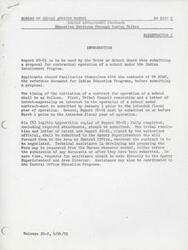 ["Guidelines and forms for Indian tribes or school boards to submit proposals for operating schools under the Indian Involvement Program. The timing for submitting proposals is outlined, as well as the required documents and contact information for assistance. The document also includes forms for submitting information on school enrollment, staff members, and their roles within the school."]
