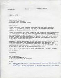 ["Debbie Jumper is seeking funding to attend the American College of Health and Business Careers. Don Bluejacket, a field representative to United States Senator Dewey F. Bartlett, has reached out to various programs to provide funding for her education. He has spoken with officials and suggests that Debbie contacts Abbie Calhoun to start the necessary paperwork. Debbie confirms the cost of the course and mentions that the B.I.A. has sent Indian students to the school. She expresses gratitude for the help provided by Don Bluejacket."]