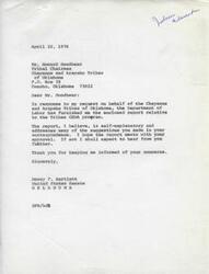["Senator Dewey F. Bartlett received a report from the Department of Labor regarding the Cheyenne and Arapaho Tribes' CEDA program. The report addressed concerns raised by Tribal Chairman Howard Goodbear. The Department of Labor acknowledged the tribes' unemployment issues but stated that additional funds were not available due to budget constraints. They encouraged the tribes to operate within their budget and suggested resolving administration problems to improve the program. The Department also stated that  Comprehensive Employment and Training Act (CETA) funds must be used for  Comprehensive Employment and Training Act (CETA) programs and cannot be allocated to nonreservation Indian tribes. The tribes were urged to work with the Department to address their concerns and improve their employment and training program."]