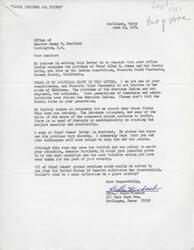 ["The document is a plea for help from Chief Allen H. James of the Kashia tribe, who live on the Stewarts Point Rancheria Indian reservation in California. Chief James describes the poor living conditions on the reservation and the lack of support from the Bureau of Indian Affairs. He emphasizes the need for new homes and funding for projects to improve the tribe's quality of life. The document urges Senator Dewey F. Bartlett to take action and make a positive impact for the tribe."]
