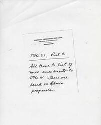 ["This text discusses various proposed amendments to Title IV of the Elementary and Secondary Education Act, including creating demonstration projects for LEAs to support Indian children, allowing programs for gifted and talented children, and substituting \"early childhood\" for \"preschool.\" These amendments aim to address the unique educational needs of different student populations and provide funding for schools to implement new programs more efficiently."]
