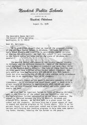 ["The Superintendent of Newkirk Public Schools is writing to Dewey Bartlett to express concern about the proposed closing of the Chilocco Indian School. They emphasize the importance of the school to the Indian children and the community, as well as the financial impact on their school and local businesses. They also highlight the school's location and facilities as reasons to keep it open. They request that Bartlett reconsider the decision to close the school."]