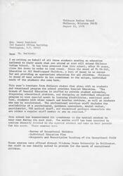 ["The author is writing to Honorable  Dewey Bartlett to advocate for the continued operation of Chilocco Indian School, which provides special education services for students with unique needs. The school has demonstrated a commitment to providing individualized education plans and has staff trained to support students with disabilities. The author believes that closing the school would be detrimental to the students and urges support to keep Chilocco open."]