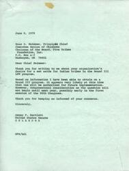 ["The document is a series of letters from various Native American chiefs to Senator Dewey Bartlett regarding their desire for a set aside for Indian tribes in the Round III LPW program. The chiefs express the importance of this set aside for funding tribal projects and providing employment opportunities for Native Americans. Senator Bartlett responds that Congressional consideration will begin next year but does not confirm if a set aside will be authorized."]