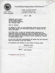 ["The document is from the Bureau of Indian Affairs to Senator Henry Bellman regarding two individuals who have not submitted their application forms for grants and scholarships. The Bureau states that until the necessary forms are received, there will be a delay in processing their request for aid. The Bureau appreciates the Senator's interest in the welfare of Indian youth."]