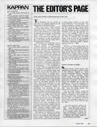 ["The document discusses the need for a Department of Education and the importance of having a spokesperson for education at the top level of government. It also mentions President Carter's stance on education and the issue of elite private schools. The document includes information about the Board of Directors and Editorial Consultants for the Kappan journal."]