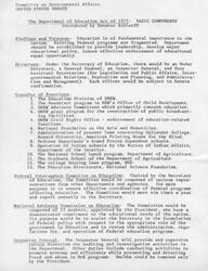 ["The Department of Education Act of 1977 was introduced by Senator Ribicoff to establish a Department of Education to provide leadership and ensure effective enforcement of educational equal opportunity. The Act outlined the structure of the Department, including the positions under the Secretary of Education and the transfer of functions from other departments. It also proposed the creation of a Federal Interagency Committee on Education and a National Advisory Commission on Education. The Act also established an Inspector General to oversee auditing and investigative activities in the Department."]