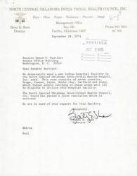 ["The North Central Oklahoma Inter-Tribal Health Council is seeking support from Senator Bartlett for a new Indian hospital facility in the area. The council has passed a joint resolution requesting funding for planning and design of the facility. The resolution highlights the dire need for improved healthcare facilities for the Indian people residing in the seven counties of the Pawnee Service Unit. The council is requesting $550,000 for planning and design and $1,122,000 for equipment to construct the facility."]