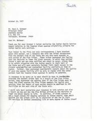 ["The document discusses the decision by the Five Civilized Tribes of Eastern Oklahoma to lower the blood quantum eligibility criteria for Indian health care services. The letter from Senator Dewey Bartlett expresses concern about the impact of this decision on other tribes in the state and requests a report on the reasoning behind the decision. The letter from Cherokee Nation Principal Chief Ross O. Swimmer explains that blood quantum is not a legal reason for denying service, but is a self-imposed criteria by the tribes. The report from the Department of Health, Education, and Welfare provides information on the criteria change and the availability of health services at Indian Health Service facilities."]