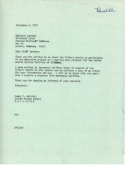 ["The Choctaw Nation of Oklahoma is requesting to participate in the selection process of a Service Unit Director for the Indian Health Service facility at Talihina. They are concerned about the reinstatement of Floyd Anderson, citing previous issues with his leadership. They are requesting support from Senator Dewey Bartlett and Secretary Joseph Califano to intervene and countermand the reinstatement. They believe that allowing the tribe to have a voice in the selection process is important for the delivery of quality health services."]