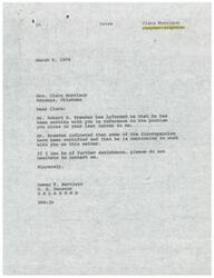 ["Mrs. Clara Morrison of Watonga, Oklahoma had a complaint regarding the house being constructed for her by the Housing Authority of the Cheyenne-Arapaho Tribes of Indians. The Department of Housing and Urban Development investigated the complaint and addressed specific issues raised by Mrs. Morrison. They assured her that her concerns were being addressed and encouraged her to continue working with the Tribal Housing Authority to resolve any differences. Senator Dewey F. Bartlett was informed of the investigation and asked to hold off on any planned moves regarding the Oklahoma Indian Housing program until further review and consultation with tribal authorities."]