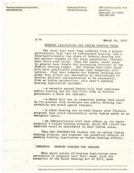 ["The Housing Assistance Council Inc. is addressing the lack of federal housing aid for rural and Indian populations. Pending housing legislation includes provisions for Indian housing needs, with a focus on public housing programs and self-help homeownership options. The history of Indian housing programs, such as the Mutual Help program and HIP grants, is also discussed, highlighting the challenges and limited impact of federal housing programs on Indian communities."]