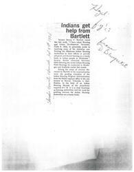 ["Senator Dewey F. Bartlett has asked Housing and Urban Development Secretary Carla A. Hills to assist in resolving obstacles facing Oklahoma Indian Housing Authorities in providing adequate housing. Bartlett's concerns include the relocation of the Indian Housing Program Administration, clarification of procedures for housing authorities, and timely auditing services."]