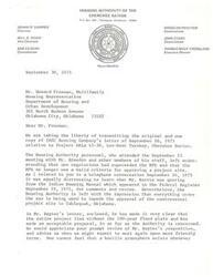 ["The Housing Authority of the Cherokee Nation is sending a letter to the Department of Housing and Urban Development regarding a project site in Tahlequah, Oklahoma. They express frustration at new regulations hindering the approval process and request a prompt review of their proposal. They also mention feeling a hostile atmosphere during meetings at the Area Office and hope for more friendly terms in the future."]