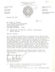 ["The Housing Authority of the Cherokee Nation in Oklahoma is submitting an application for 100 dwelling units of rental housing in Nowata, Oklahoma. The project is based on the success of the existing Nowata Gardens, which has a waiting list of over 200 applicants. The community leaders are proud of the development and welcome inspection. The Housing Authority is prepared to provide more information and make a presentation to interested parties when the time is right. The application has been carefully evaluated to meet the community's needs."]