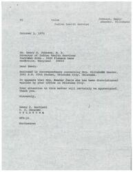 ["Senator Dewey F. Bartlett wrote to Dr. Emery A. Johnson, Director of Indian Health Services, regarding a complaint from Mrs. Elizabeth Reeder of Oklahoma City. Mrs. Reeder believes she has been discriminated against and unfairly treated by the Indian Health Area Office in Oklahoma City. She filed a formal complaint in 1971 and has since been turned down for multiple job opportunities within the office. She believes she is on a blacklist due to unfair practices and nepotism within the office. She has requested a formal hearing to address her concerns."]