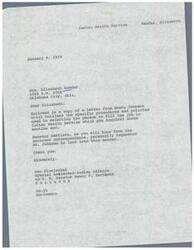 ["The document is a response to a previous inquiry about the procedures and policies for selecting a person to fill a job at the Indian Health Service. It includes a copy of a letter from Emery Johnson and mentions that Senator Dewey F. Bartlett personally requested Mr. Johnson to look into the matter. The document is signed by Don Bluejacket, Special Assistant-Indian Affairs to the Senator."]