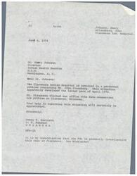 ["Senator Dewey F. Bartlett wrote to Dr. Emery Johnson of the Indian Health Service regarding a personnel problem at the Claremore Indian Hospital involving Mr. John Klauenberg. The FBI is investigating the case, and Dr. Johnson has requested more information from the Oklahoma City Area Director before providing a response to Senator Bartlett."]