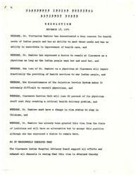 ["The Claremore Indian Hospital Advisory Board has recognized Dr. Visitacion Ramirez's dedication to providing healthcare to Indian people and has resolved to support her in obtaining a visa that will allow her to continue working at the hospital despite challenges in recruiting physicians and potential staffing shortages."]