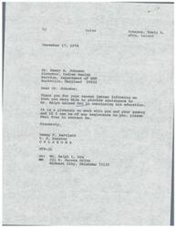 ["Senator Dewey F. Bartlett received a letter from Mr. Ralph Leland Dru requesting scholarship funding for medical school. Senator Bartlett forwarded the letter to Dr. Emery Johnson of the Indian Health Service for assistance. Dr. Johnson was able to provide funding for Mr. Dru to continue his education, and Mr. Dru was informed that he would be eligible for the Public Health Service Scholarship upon successful completion of his studies. Mr. Dru, a Cheyenne Indian, expressed his gratitude for the support and his desire to become an Indian physician. The Public Health Service Scholarship Program outlined the terms and conditions for students receiving financial assistance for medical education."]