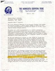 ["The Minnesota Chippewa Tribe opposes Senate Bill 1017, the Indian Self-Determination and Education Reform Act of 1973, as they believe changes to the Johnson-O'Malley Act can be achieved through proposed rules by the Bureau of Indian Affairs. They feel that S. 1017 would harm their ongoing programs, reduce funding for their schools, and limit their control over education. They also object to provisions in the bill regarding State Indian Advisory Councils, contracting with State education agencies, and school construction."]