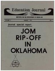 ["The document discusses the Institute for the Development of Indian Law, a non-profit organization focused on Indian law and rights. The organization was founded in 1971 and aims to provide a philosophical approach to Indian law, with a focus on treaty rights, taxation of Indians, and recognition of federal rights. The Institute sustains itself through publications, including books on taxation and land status, as well as a monthly Education Journal that provides information on education programs for American Indians and Alaskan Natives."]