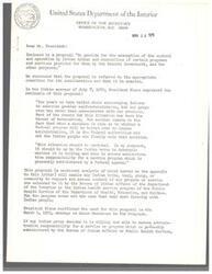 ["The document proposes a bill to allow Indian tribes to assume control of certain programs and services provided by the Federal government. President Nixon supports the proposal to give tribes more self-determination. The bill requires tribes to obtain insurance and allows for the transfer of programs or services to tribal control, with the Secretary monitoring for the safety and welfare of the Indians involved. The bill also ensures no discrimination against tribes assuming control and maintains the federal government's trust responsibility to Indian groups. The Office of Management and Budget supports the proposal."]