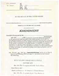 ["A proposed amendment to bill S. 1017, which aims to promote maximum Indian participation in government and education, provide support for Indian tribes in federal programs, upgrade Indian education, and support Indian control over educational activities. The proposed amendment includes provisions for education of Indians in public schools, administration of contracts, funding for special or supplemental educational needs of Indian students, and the authority of Indian tribes to contract under the Act."]