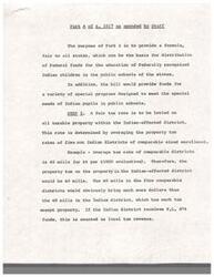 ["Part A of S. 1017 aims to distribute Federal funds for the education of Federally recognized Indian children in public schools in a fair manner. It proposes a formula that includes levying a fair tax rate on all taxable property in Indian-affected districts, providing state aid equal to that of comparable districts, and making up the difference with Federal funds. Special programs for Indian pupils in public schools will also be funded."]
