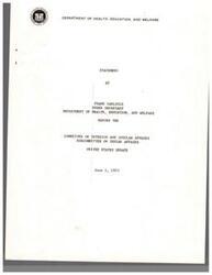 ["Frank Carlucci, the Under Secretary of the Department of Health, Education, and Welfare, presented a statement before the Committee on Interior and Insular Affairs regarding legislation promoting Indian self-determination. The Administration is committed to empowering Indian tribes to take control of programs and services, while still maintaining a unique relationship with the Federal Government. Existing actions to advance self-determination include funding for education and health services for Indian communities. Proposed legislation, such as S. 1343, S. 1342, and S. 1340, aims to transfer control of programs to Indian tribes and provide benefits to Federal employees working with tribal organizations."]