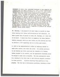 ["John H. Kyl, Assistant Secretary of the Interior, testified before the Subcommittee on Indian Affairs regarding several bills related to Indian self-determination and education. The Administration proposed bills aimed at giving tribes more control over federal programs, ensuring employee benefits during transfers, and expanding contracting options for education. Kyl discussed the merits of each bill and recommended their enactment, while also highlighting the importance of Indian self-determination. He specifically supported Title I of S. 1017, which would allow tribes to contract for program administration, and recommended against Parts B, D, E, and F of the bill. Kyl deferred to the Department of Health, Education, and Welfare on the issue of public school construction."]