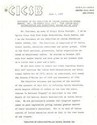 ["The Coalition of Indian Controlled School Boards, Inc. supports Senate Bill 1017, which aims to give Indians greater control over their children's education. However, they have concerns about the limitations in the bill, which they believe prevent true Indian self-determination in education. They argue that the Federal Government should not have discretion in deciding which Indians receive funding for education, as this hinders progress towards full Indian self-government in education. They also criticize the Bureau of Indian Affairs for thwarting educational self-determination and emphasize the need for revisions to the bill to truly empower Indian communities in education."]